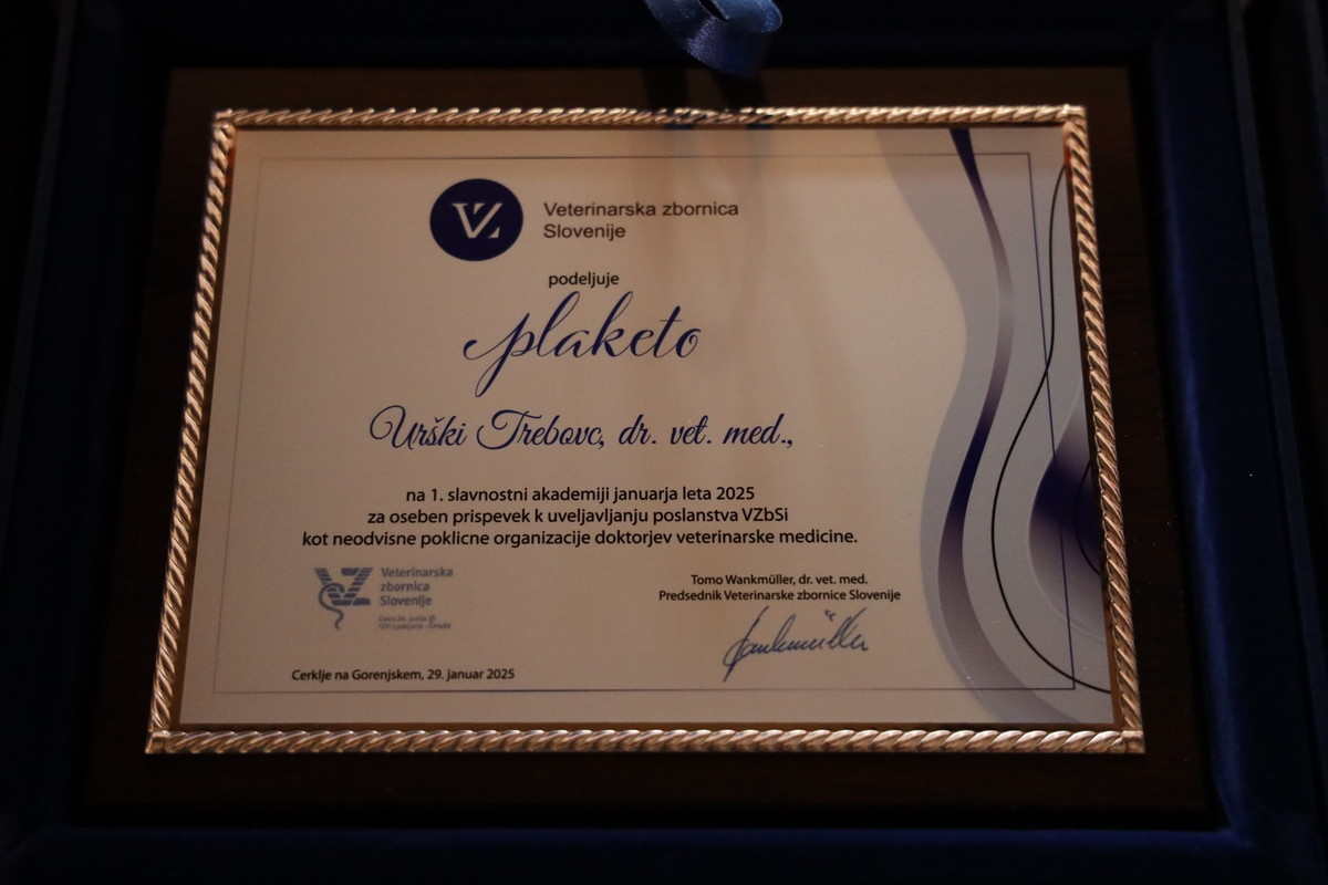 Slavnostna akademija Veterinarske zbornice Slovenije, 2025<br>(Avtor: Pia Skledar, S-tv)