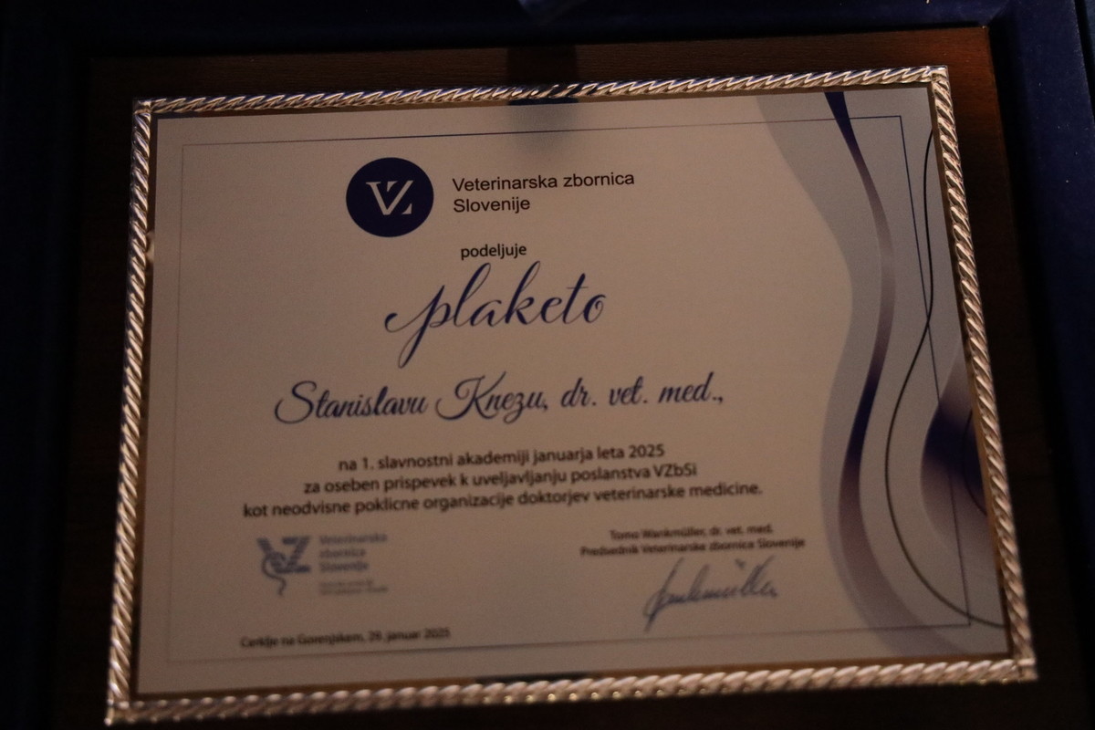 Slavnostna akademija Veterinarske zbornice Slovenije, 2025<br>(Avtor: Pia Skledar, S-tv)